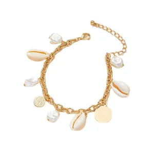 Extravagant Shell Pearl Bracelet with European Flair