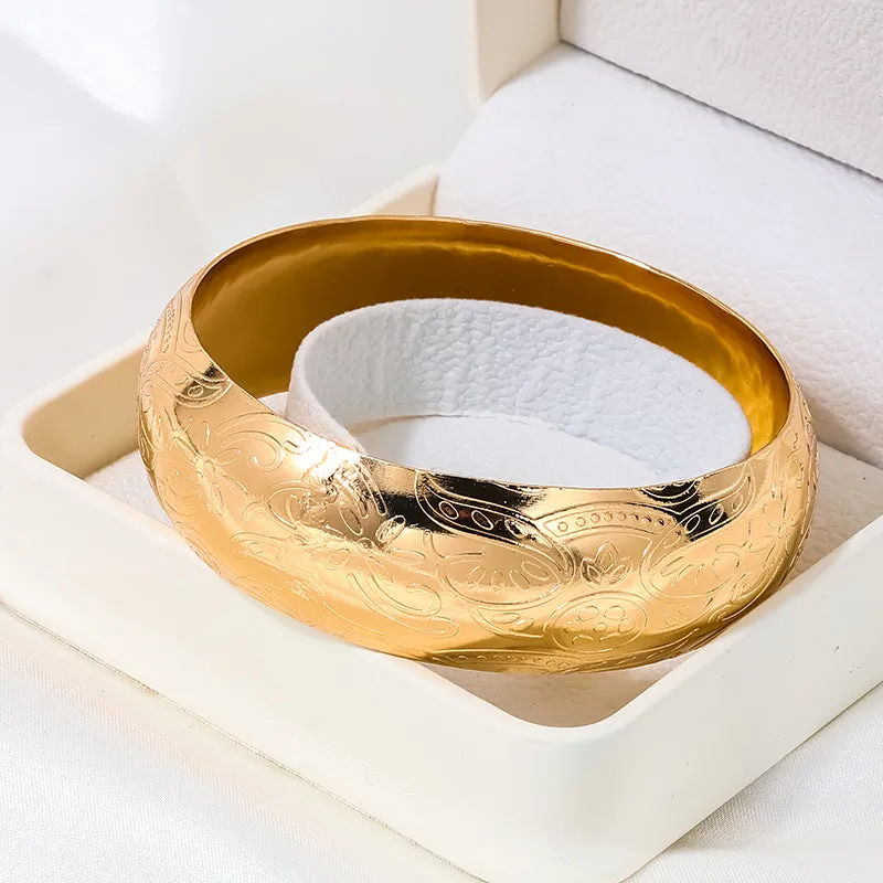 Extravagant Wide Texture Bracelet - Vienna Verve Collection