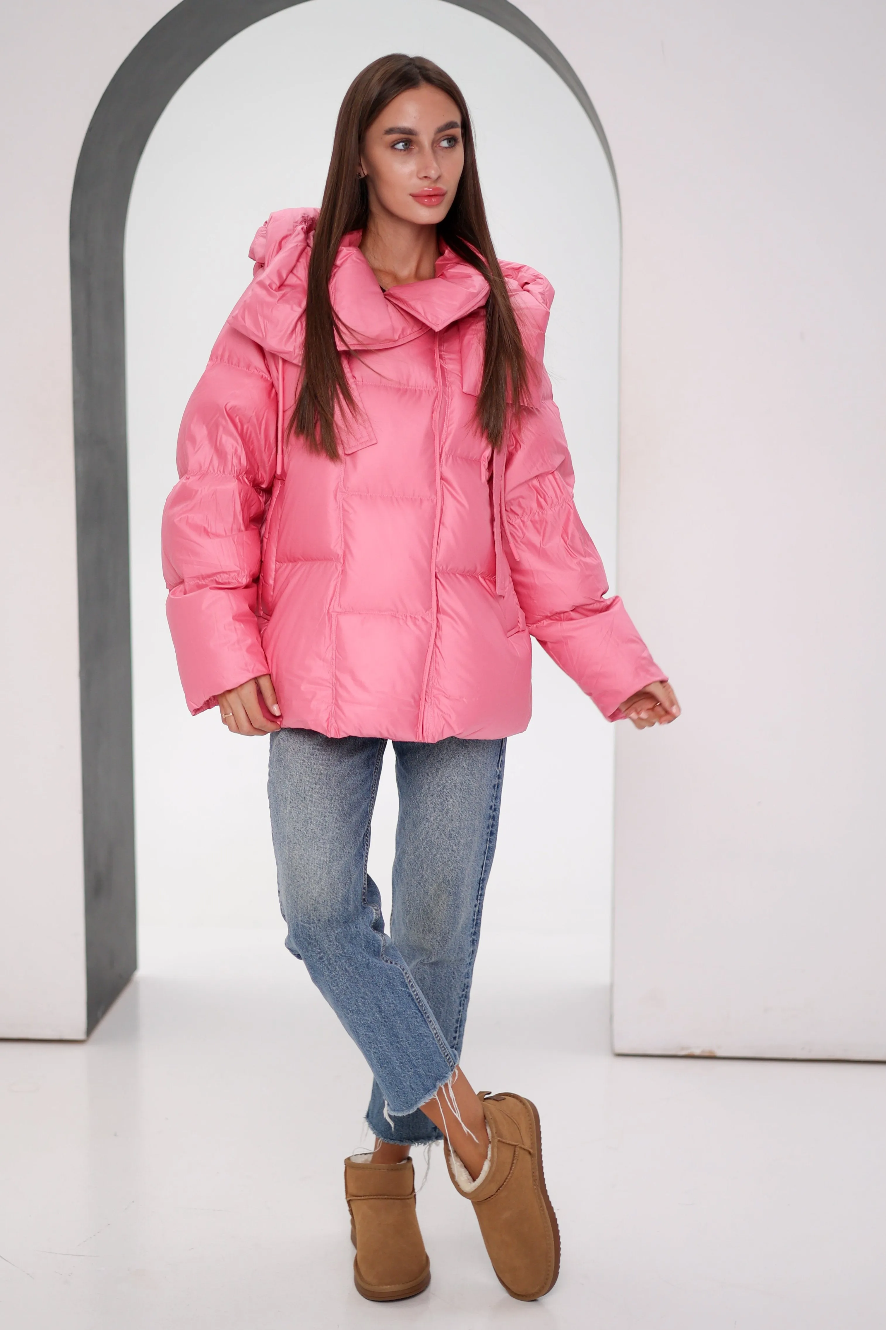 FeatherLite Relaxed Down Puffer in Pink