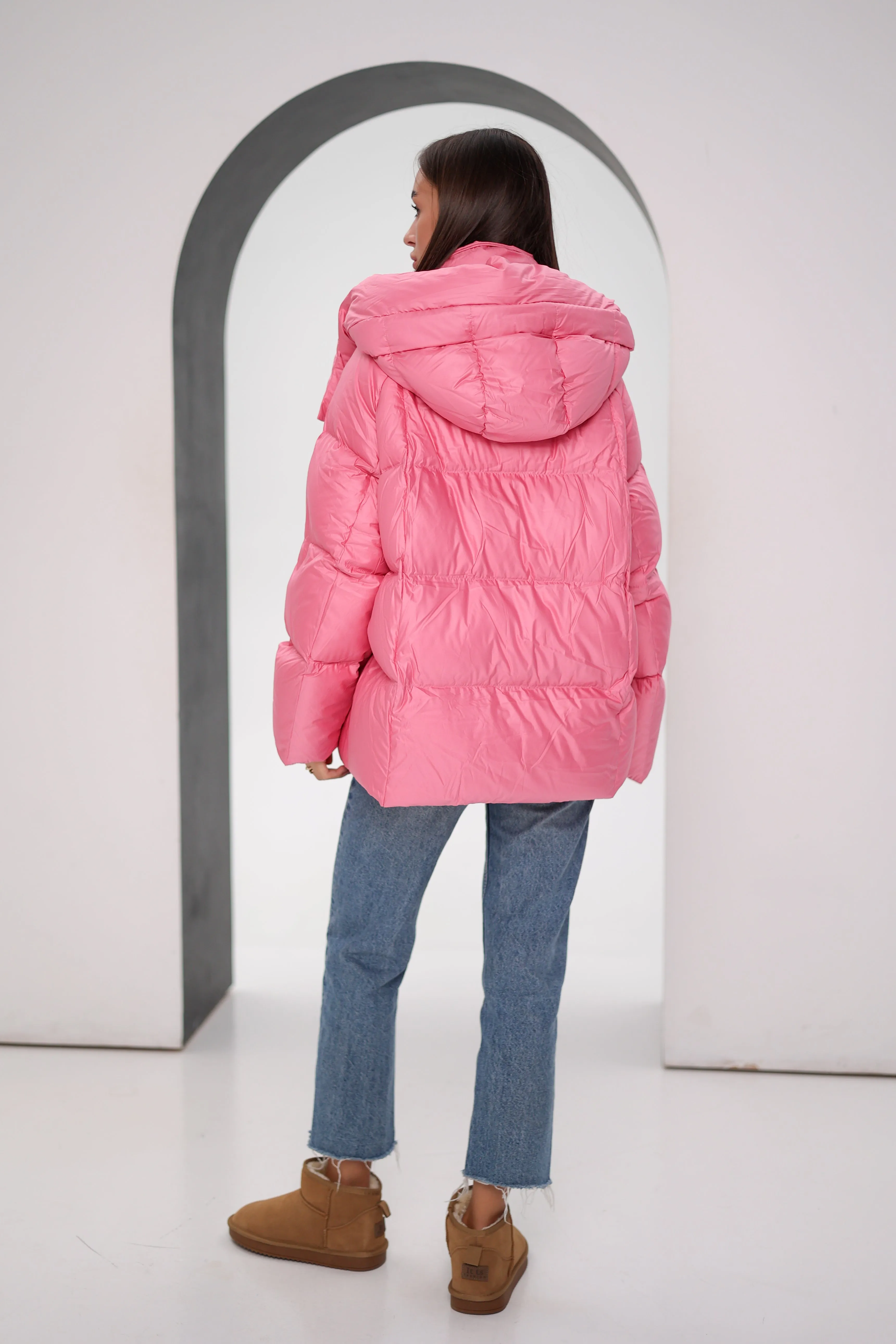 FeatherLite Relaxed Down Puffer in Pink