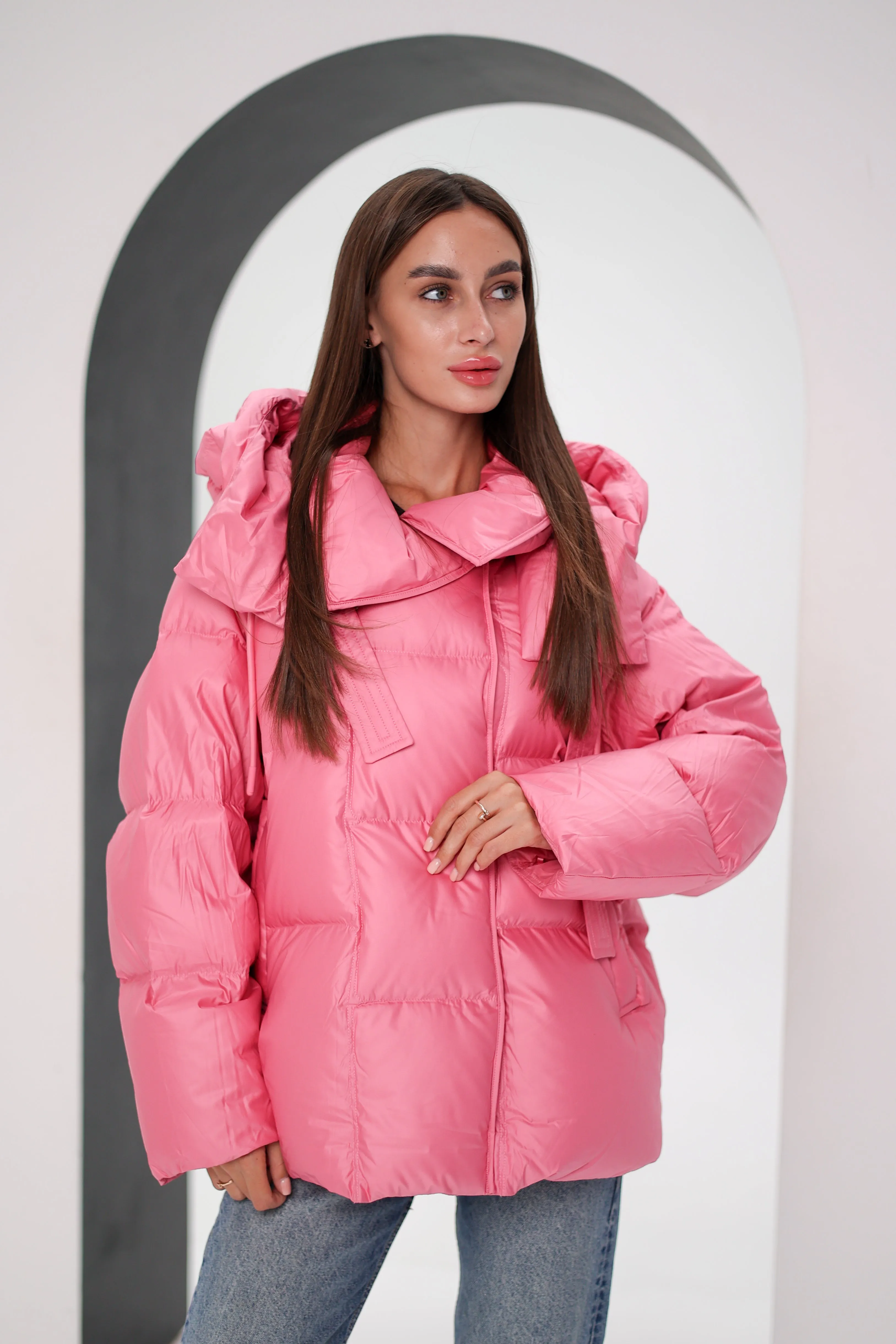 FeatherLite Relaxed Down Puffer in Pink