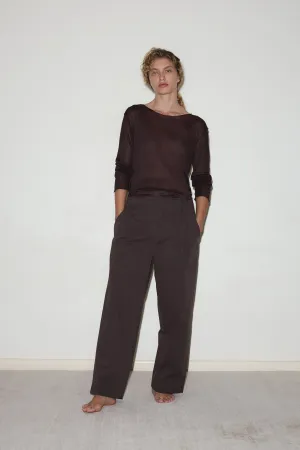 Flag Tie Pant - Dark Brown