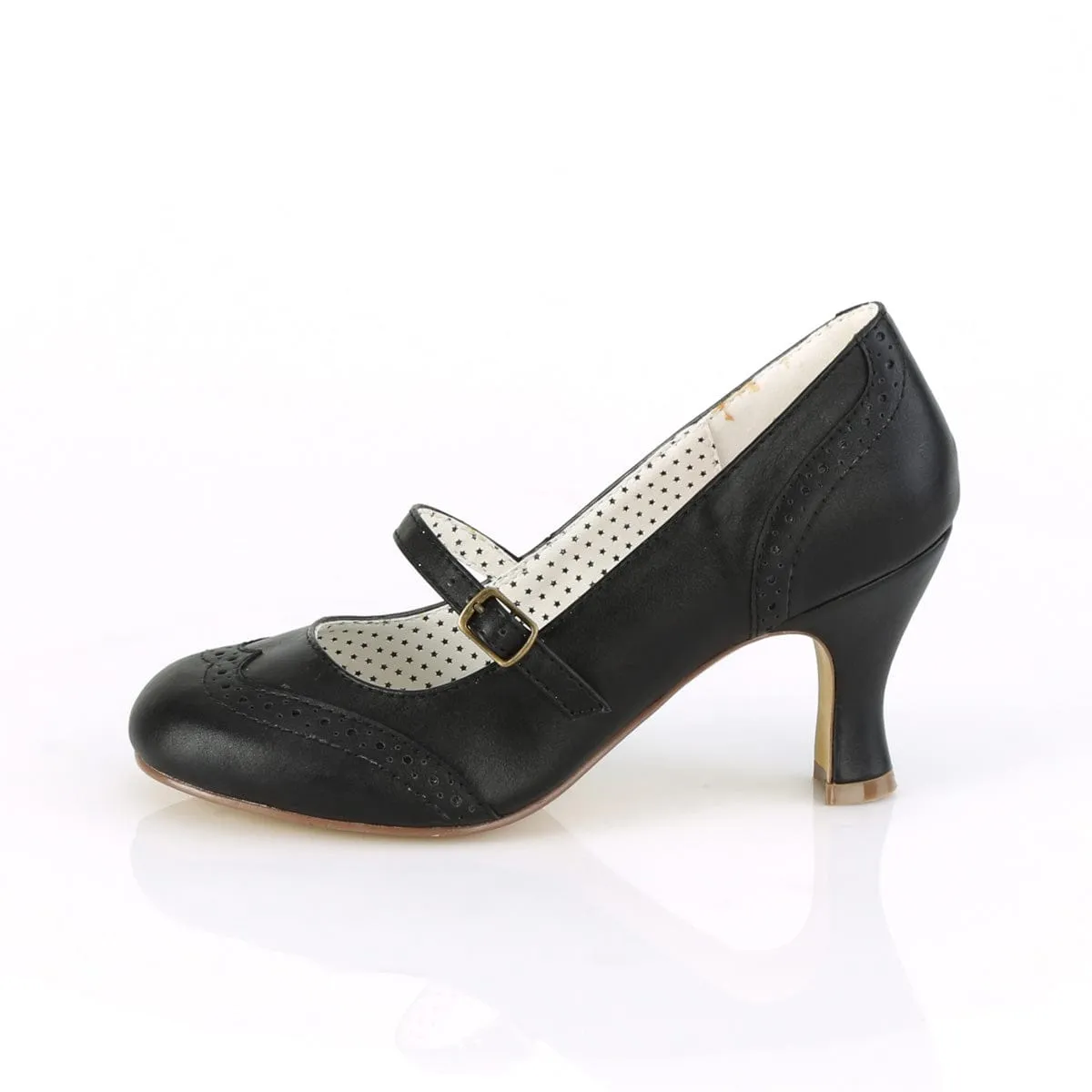 FLAPPER-32 Black Faux Leather