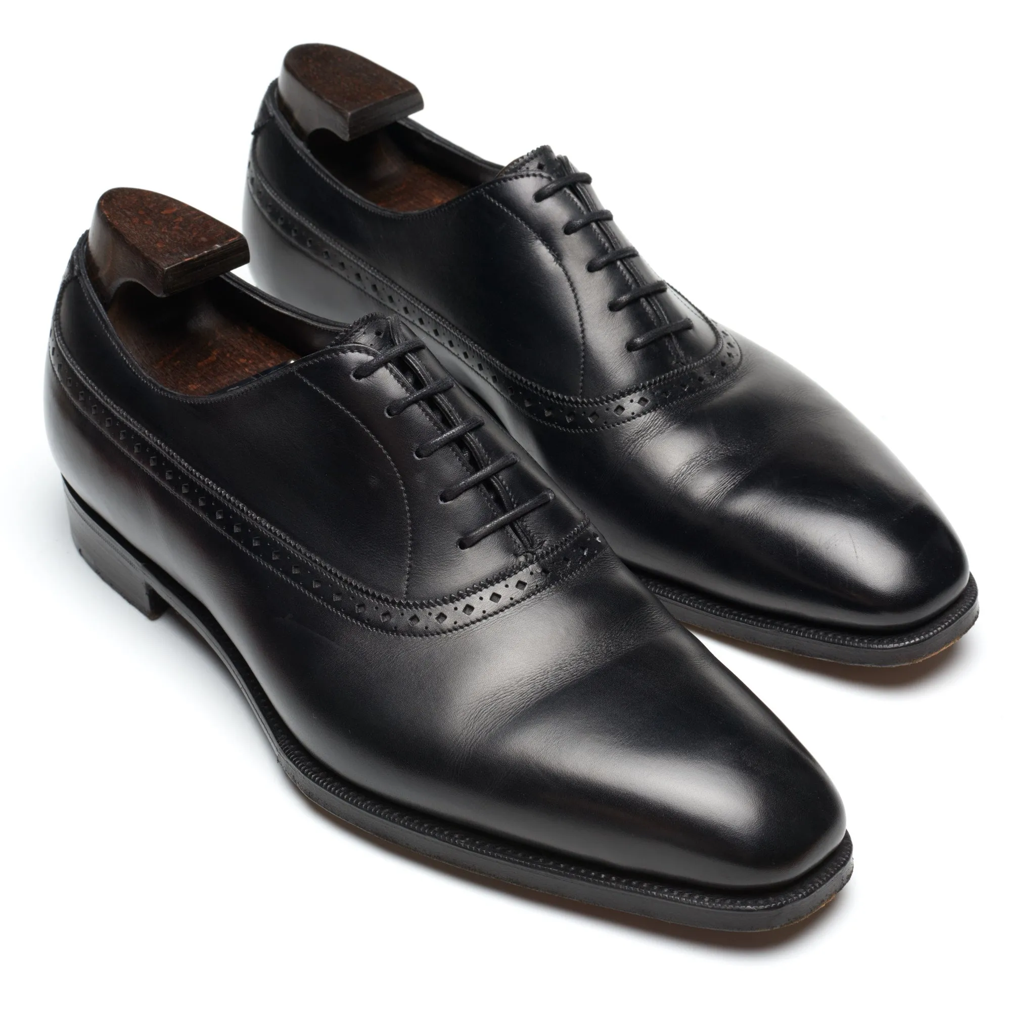 GAZIANO & GIRLING "Kent" Black Calf Leather Oxford Dress Shoes 8E US 8.5 Last MH71