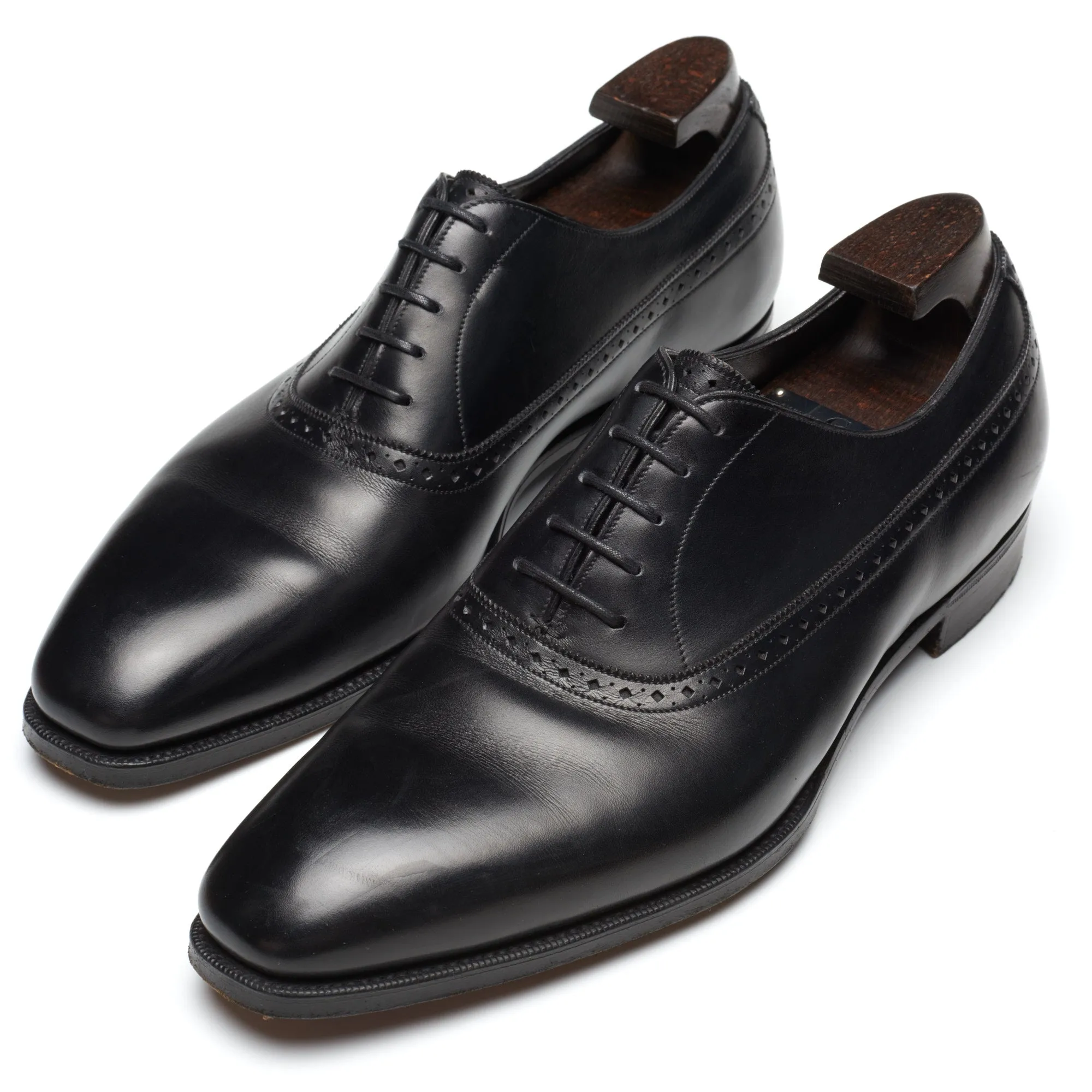 GAZIANO & GIRLING "Kent" Black Calf Leather Oxford Dress Shoes 8E US 8.5 Last MH71