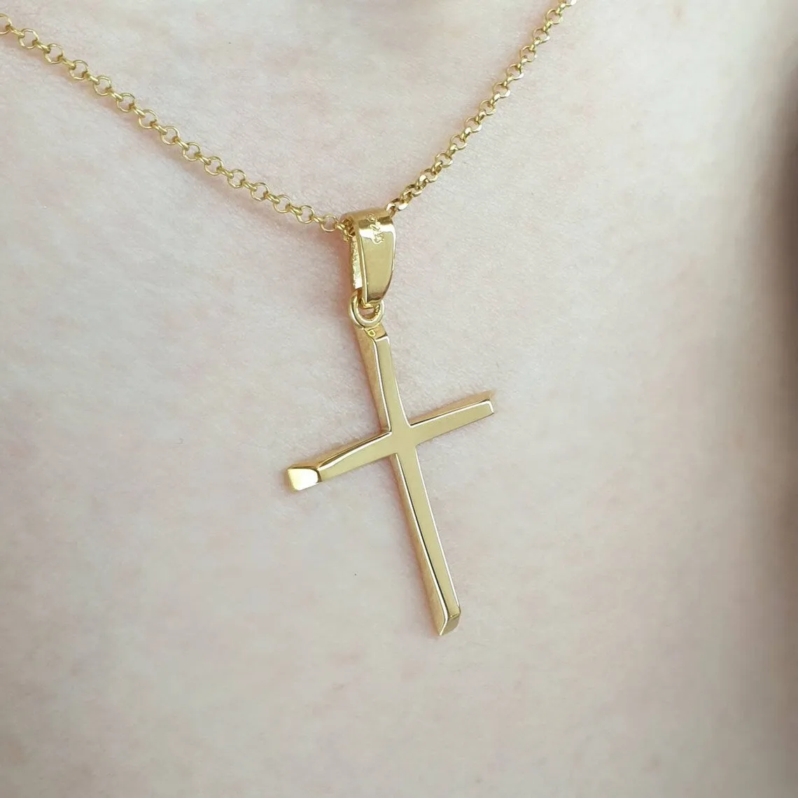 Gold cross of baptism