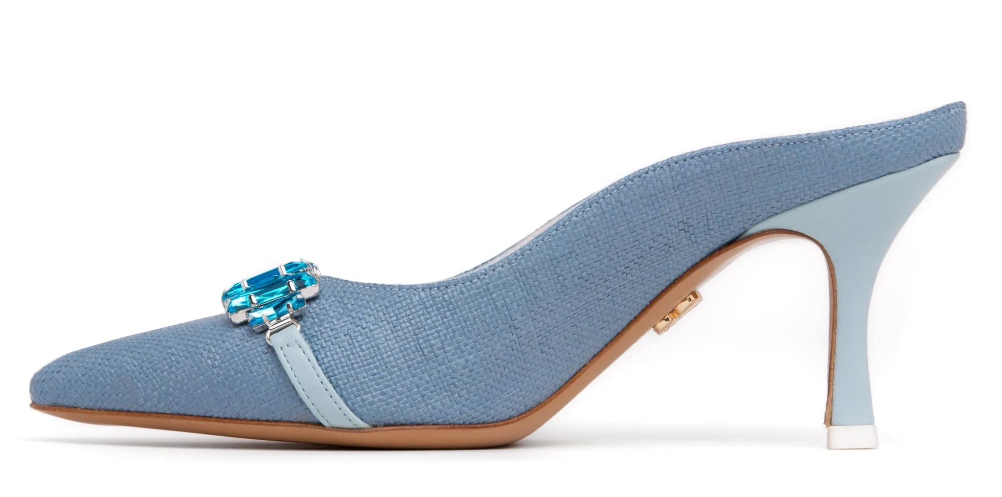 Graziela Sky Blue Canvas Mule