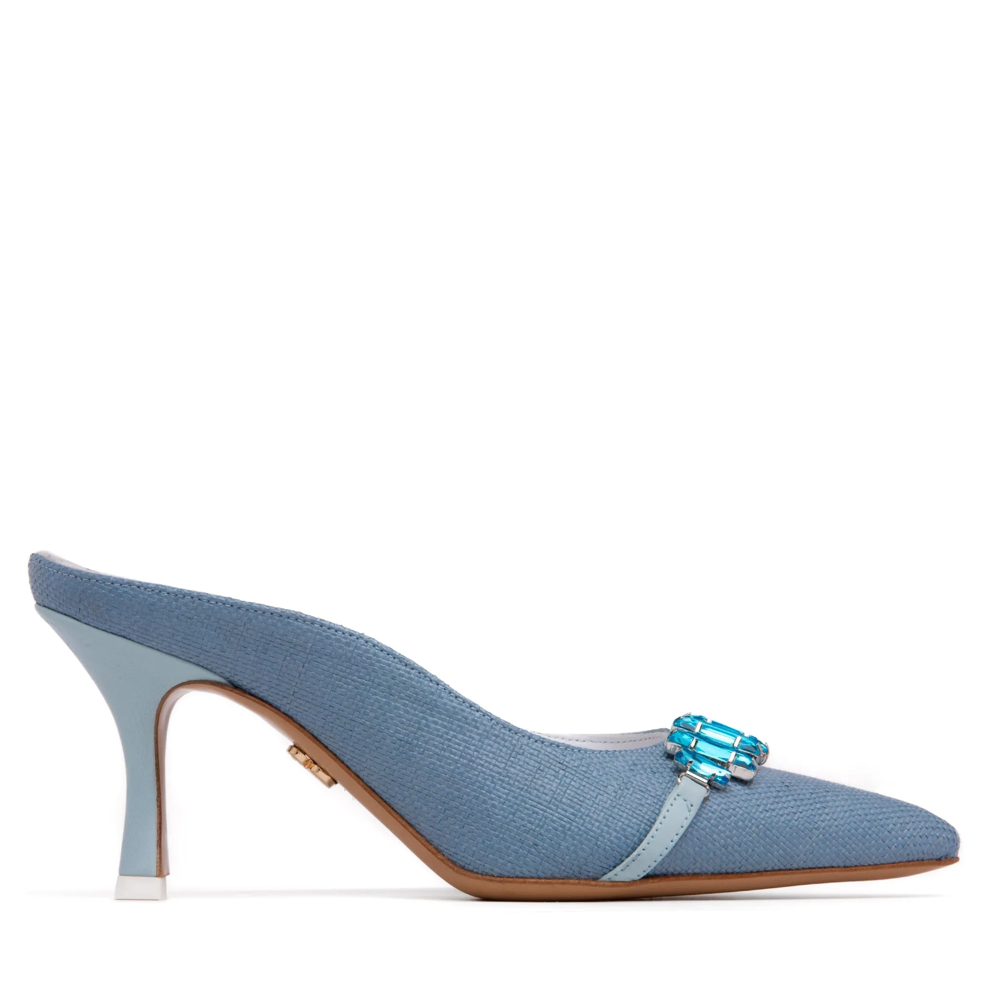 Graziela Sky Blue Canvas Mule