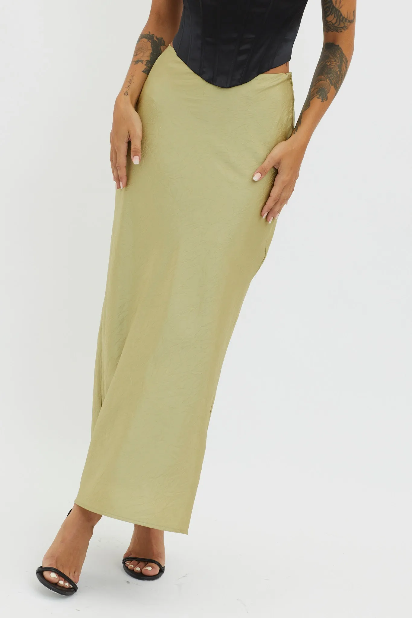 Guiding Light Midi Skirt Light Green