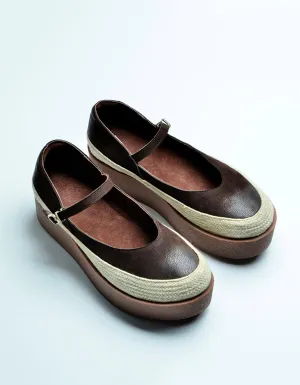 Handmade Leather Waterproof Platform Spring Shoes