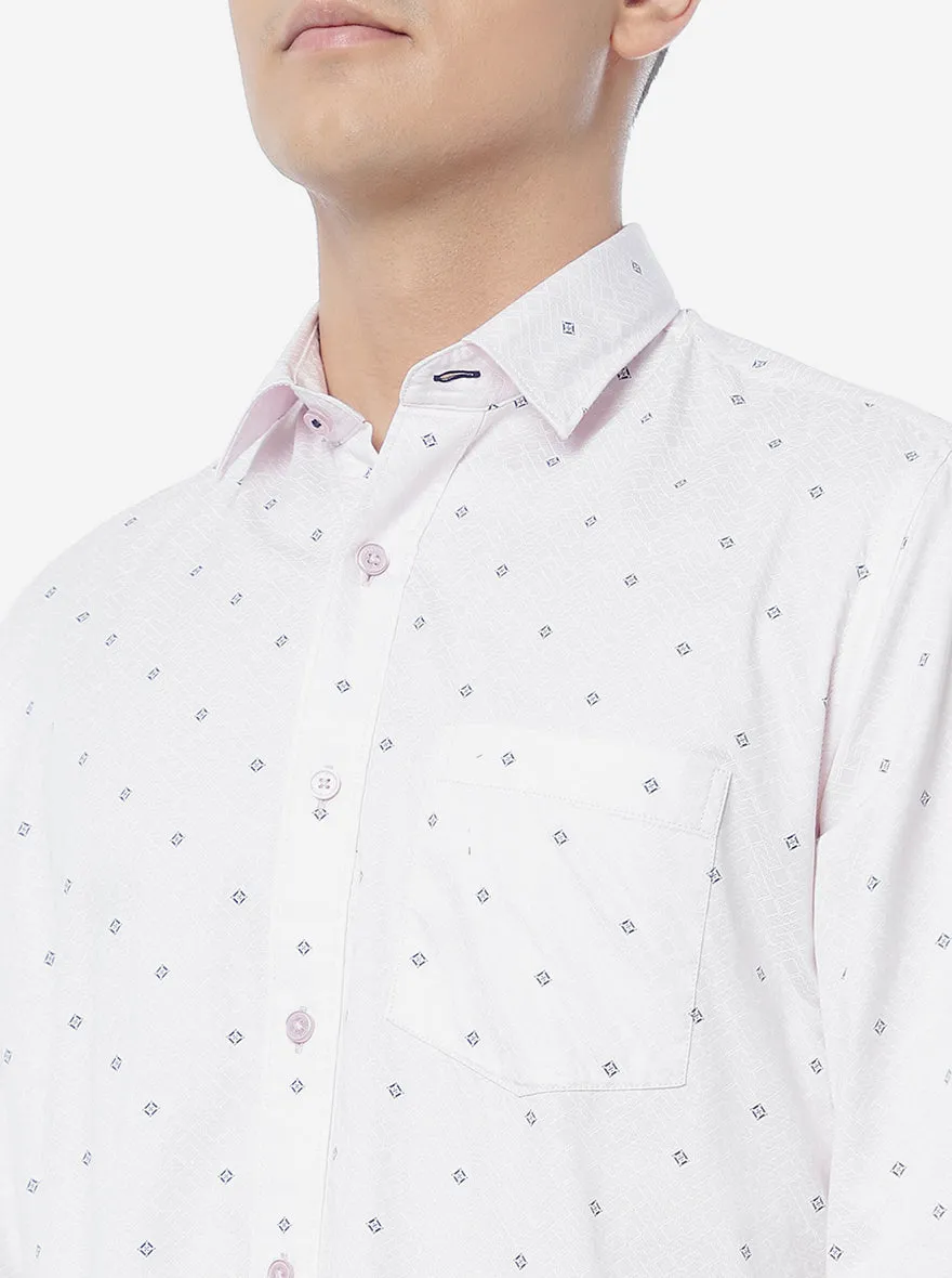 Havenly Pink Printed Slim Fit Casual Shirt | JadeBlue