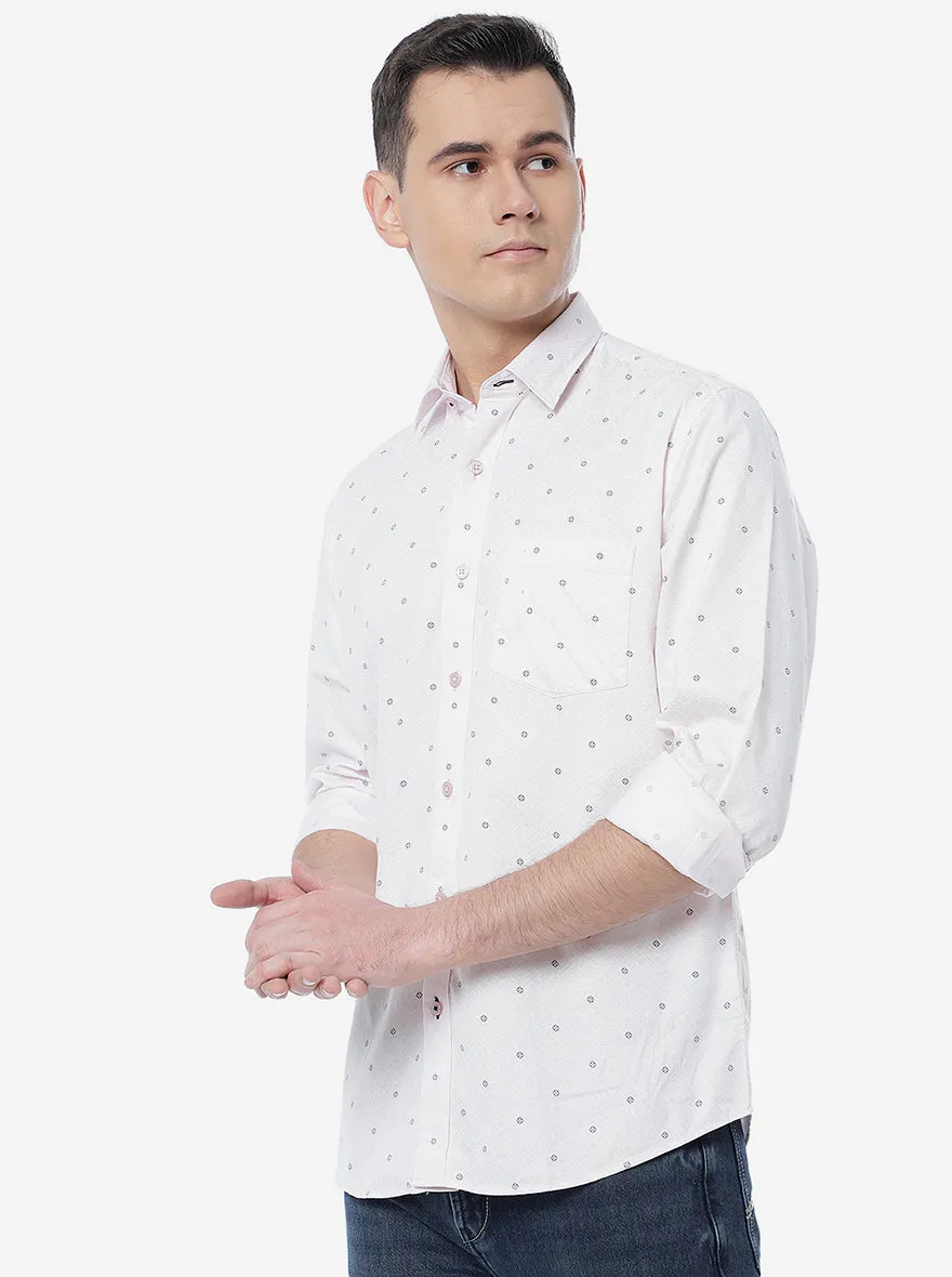 Havenly Pink Printed Slim Fit Casual Shirt | JadeBlue