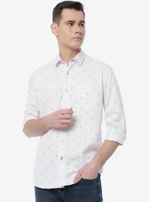 Havenly Pink Printed Slim Fit Casual Shirt | JadeBlue