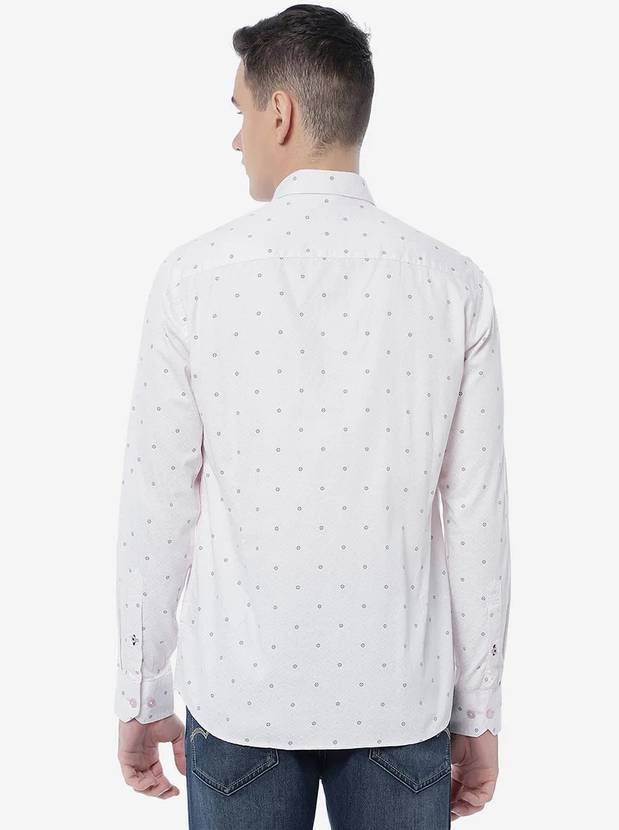 Havenly Pink Printed Slim Fit Casual Shirt | JadeBlue