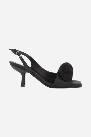 Jeffrey Campbell Duffy Kitten Heels in Black Satin