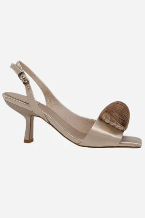 Jeffrey Campbell Duffy Kitten Heels in Champagne Satin