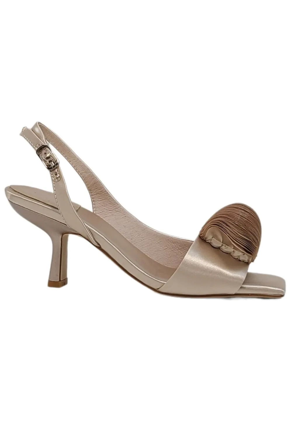 Jeffrey Campbell Duffy Kitten Heels in Champagne Satin