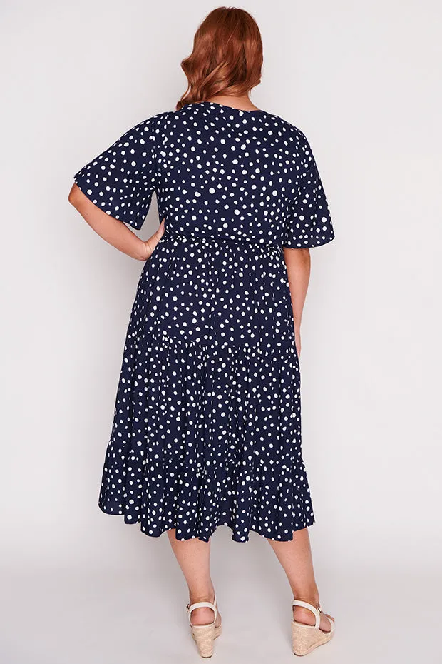 Jessica Navy & White Flecks Dress