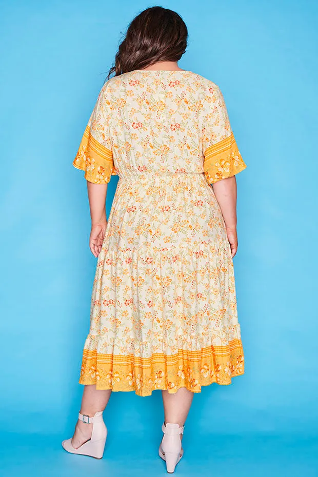 Jessica Yellow Floral Dress