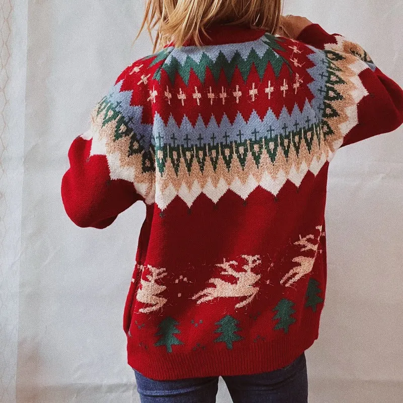 Joyful Raglan Christmas Pullover Sweater