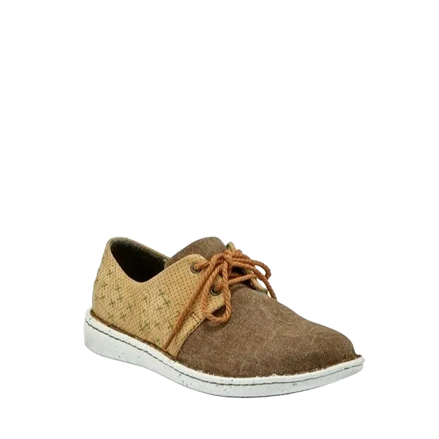 Justin Ladies Cac-Tie Tan Khaki Lace-Up Shoes JL142