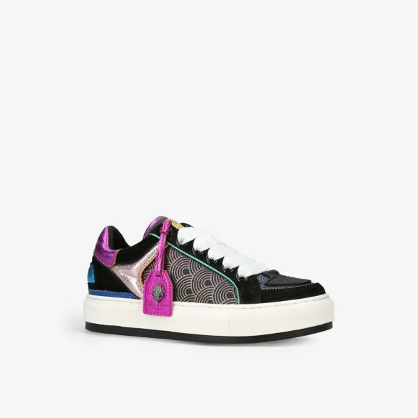 Kurt Geiger London Southbank Tag Leather Low Top Sneakers, Black