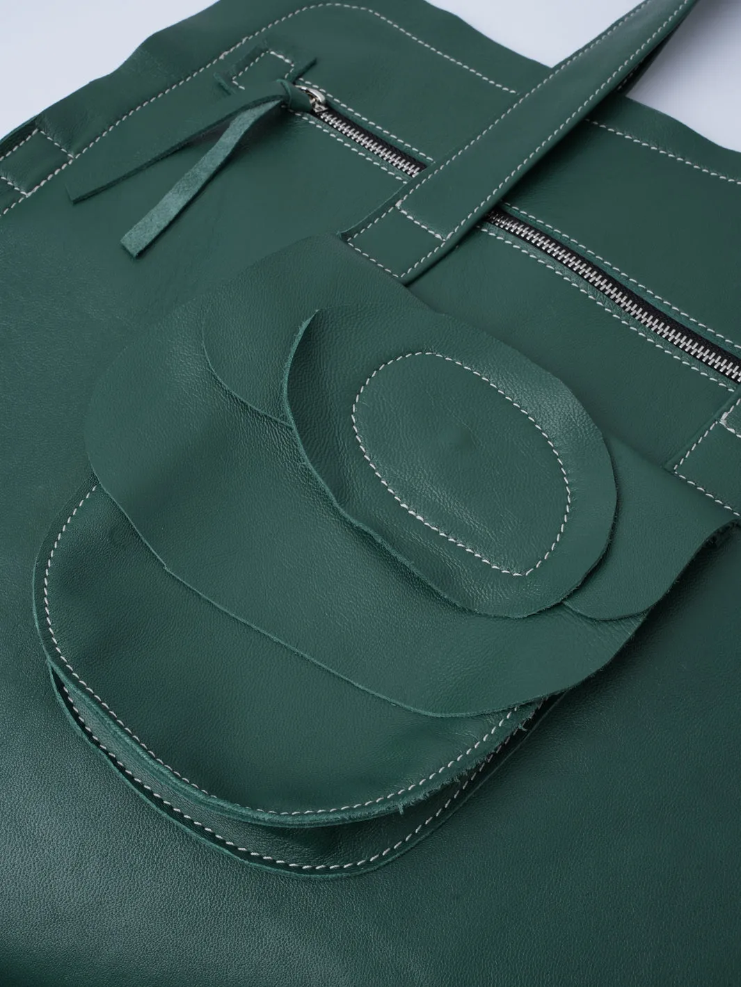 Large Leather Bag with Pocket