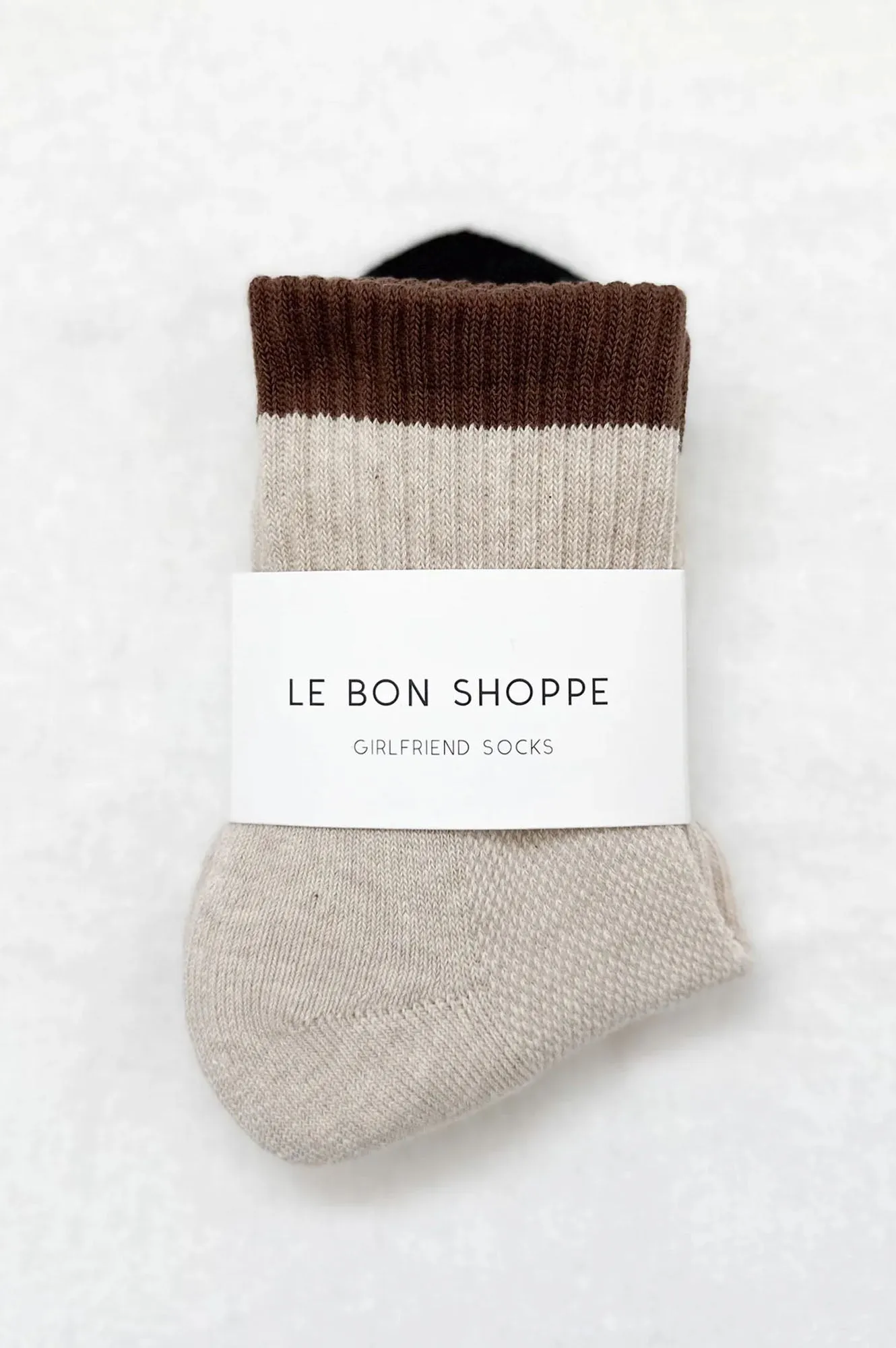 Le Bon Shoppe Girlfriend Colour Block Black Coffee Socks