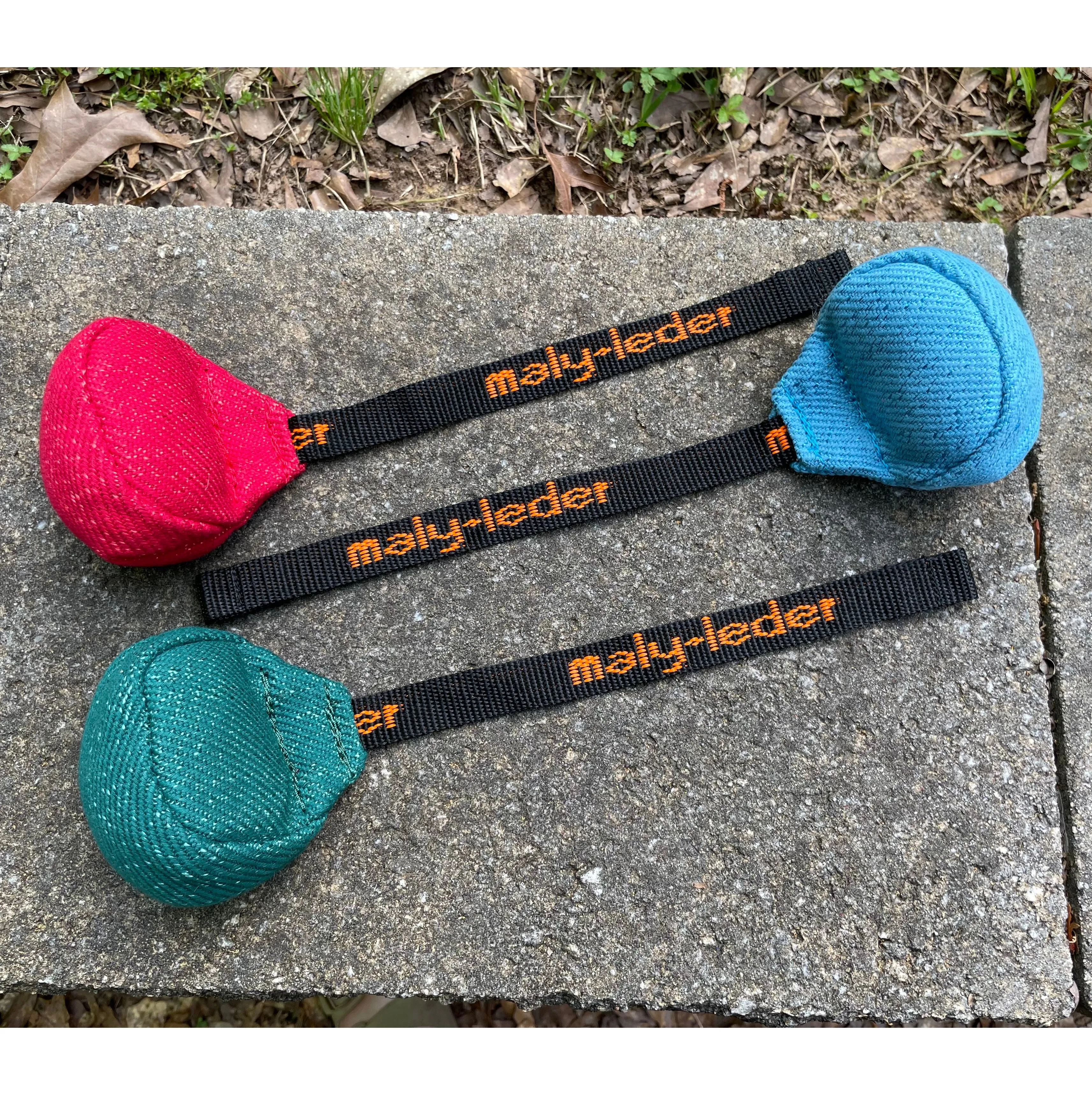 MALY Puppy Tug / Ball with strap, padded French Linen