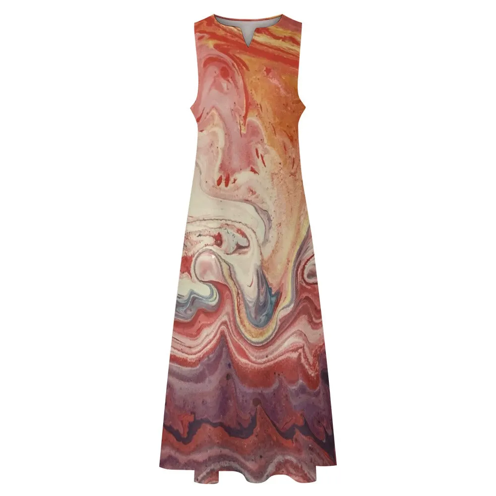 Mauve Marble Long Dress