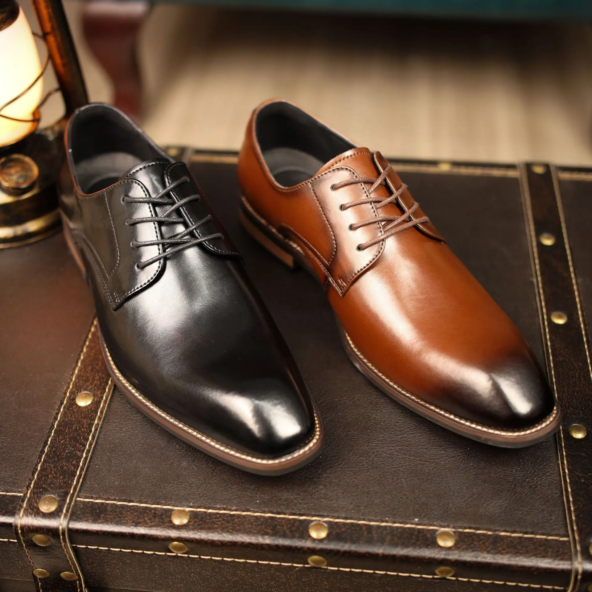 Men Classic Minimalism Cowhide Casual Oxford Shoes