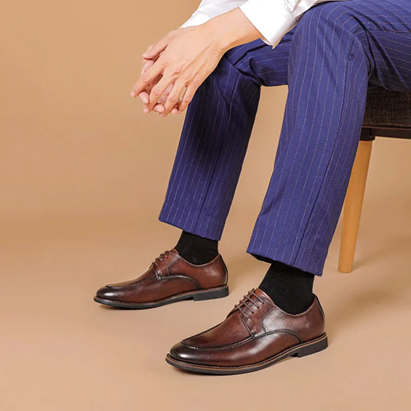 Men Retro Classic Cowhide Casual Oxford Shoes