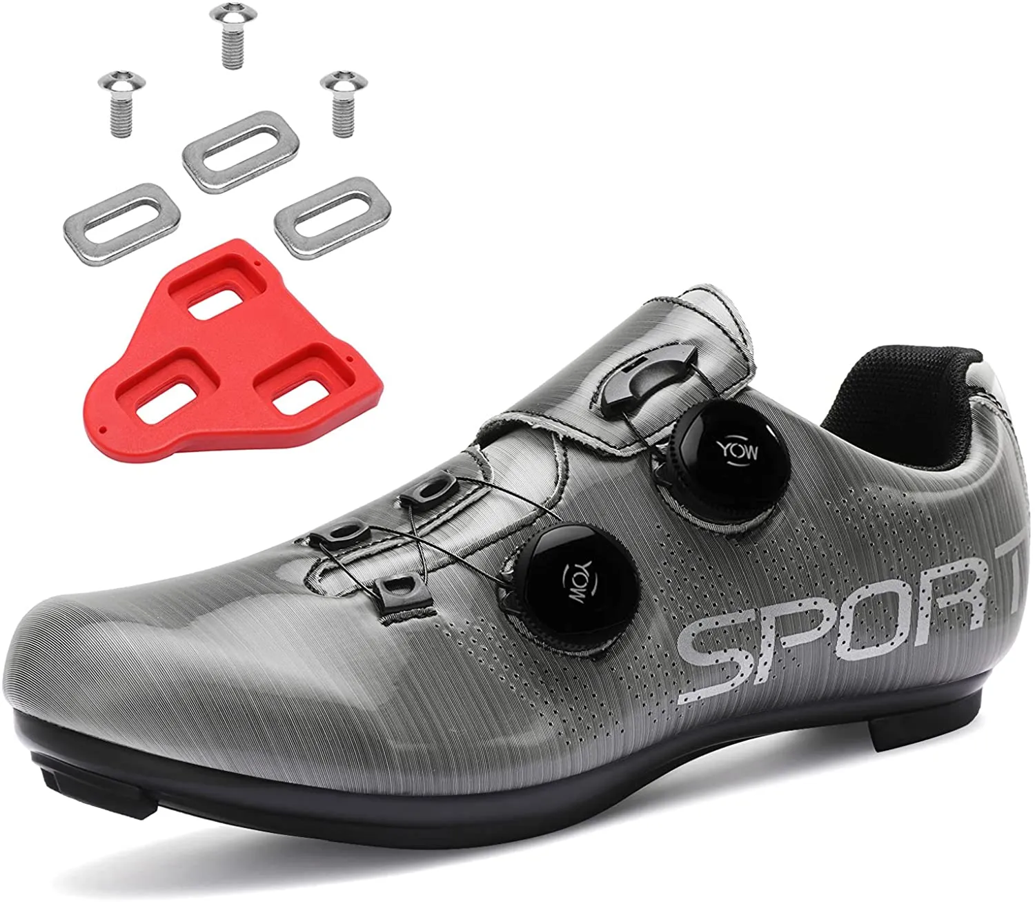 Mens Womens Riding Cycling Shoes Delta Cleat Set Compatible with SPD Road Bike for Indoor Peloton & Outdoor Road Racing Lock Pedal Bike