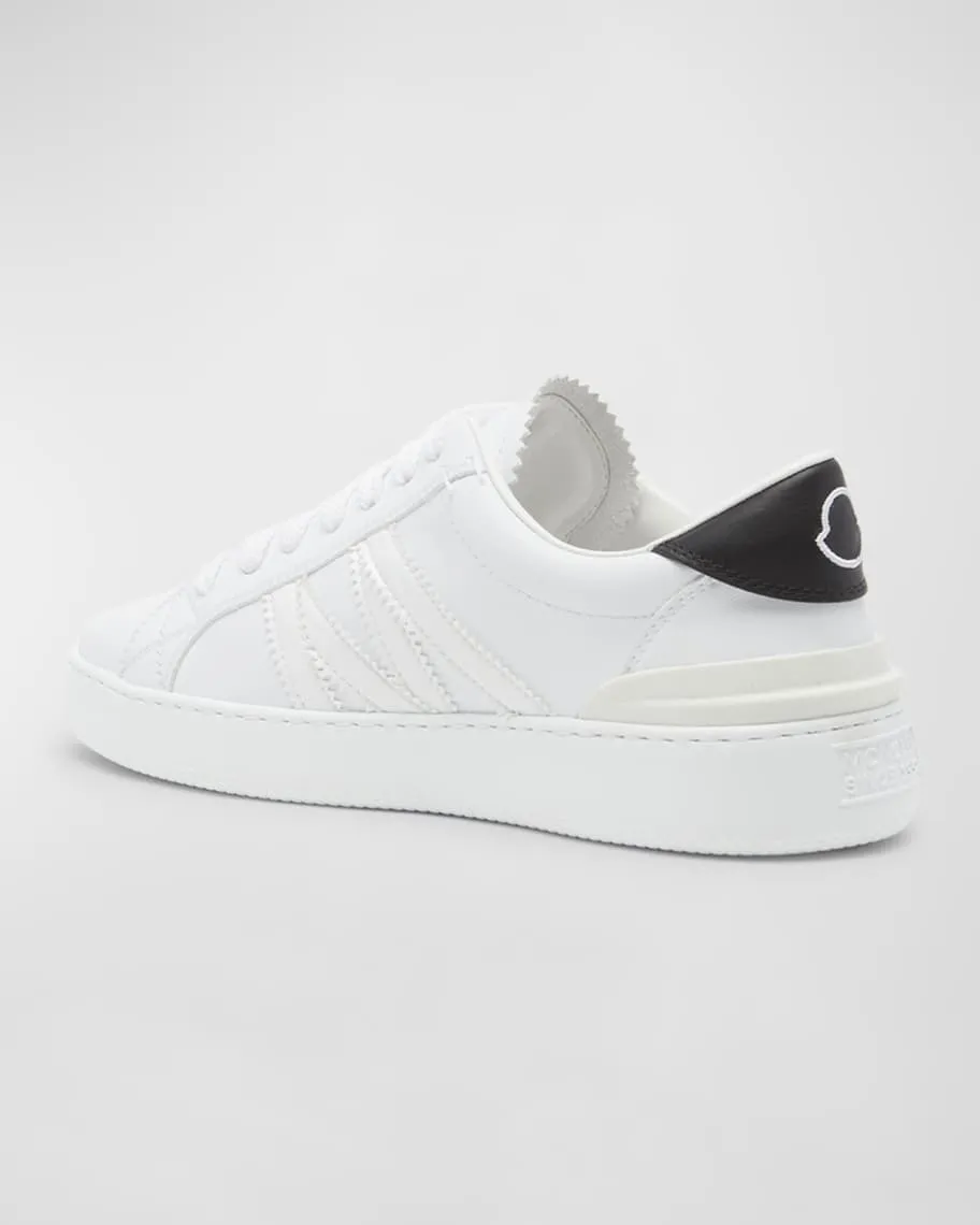 Monaco M Moncler Leather Low Top Sneakers