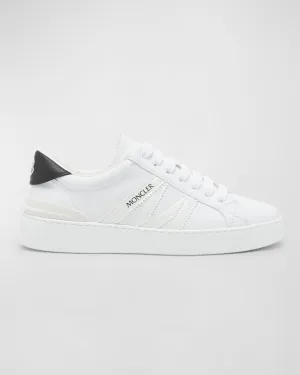 Monaco M Moncler Leather Low Top Sneakers