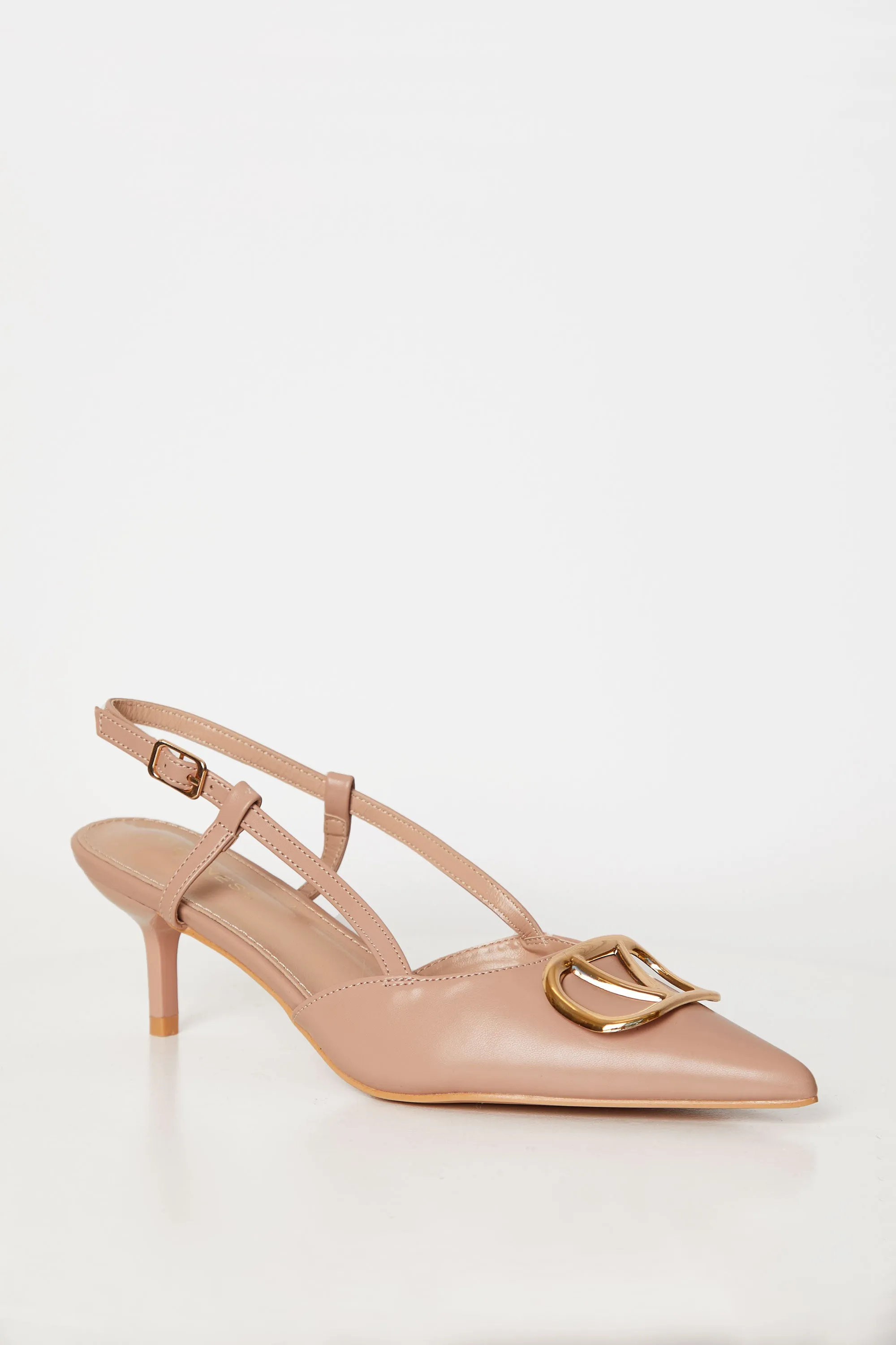 Naomi Beige Kitten Heels