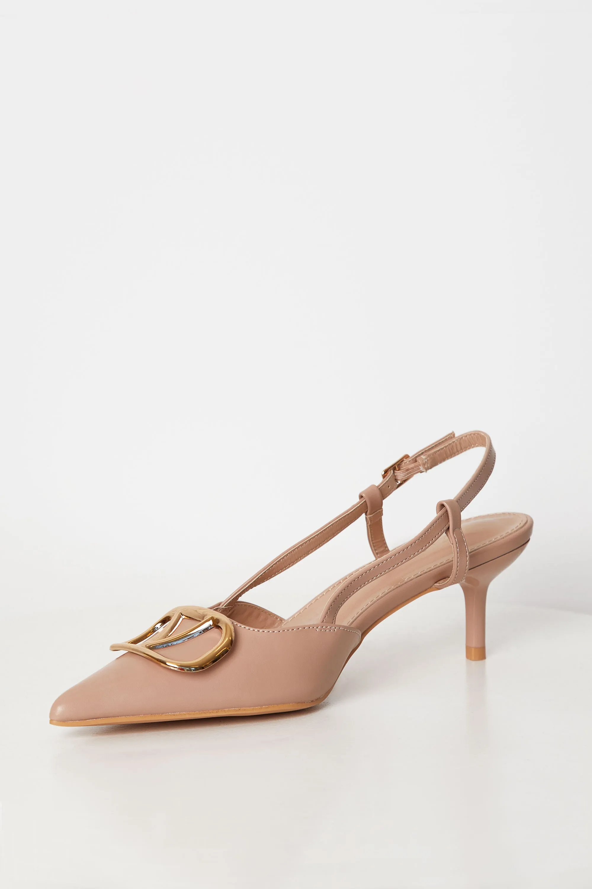 Naomi Beige Kitten Heels