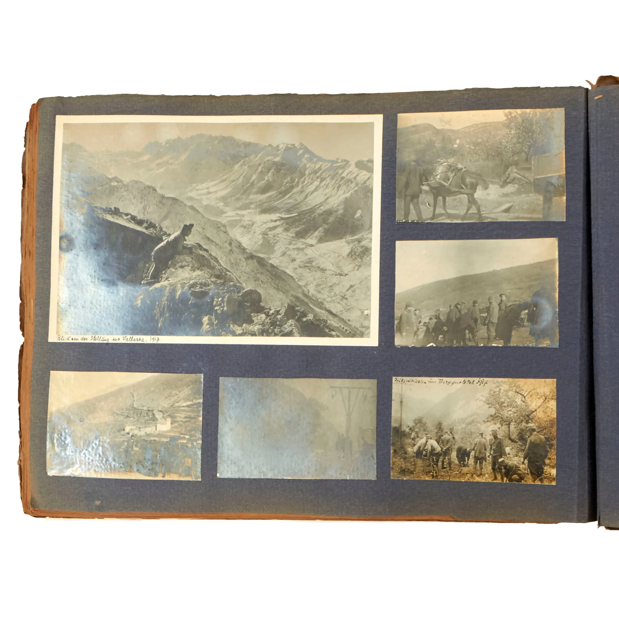 Original Austro-Hungarian WWI Exemplary Photo Album with Alpine Photographs and Extensive Handwritten Notes/Annotations and Service History - 209 Photos Total