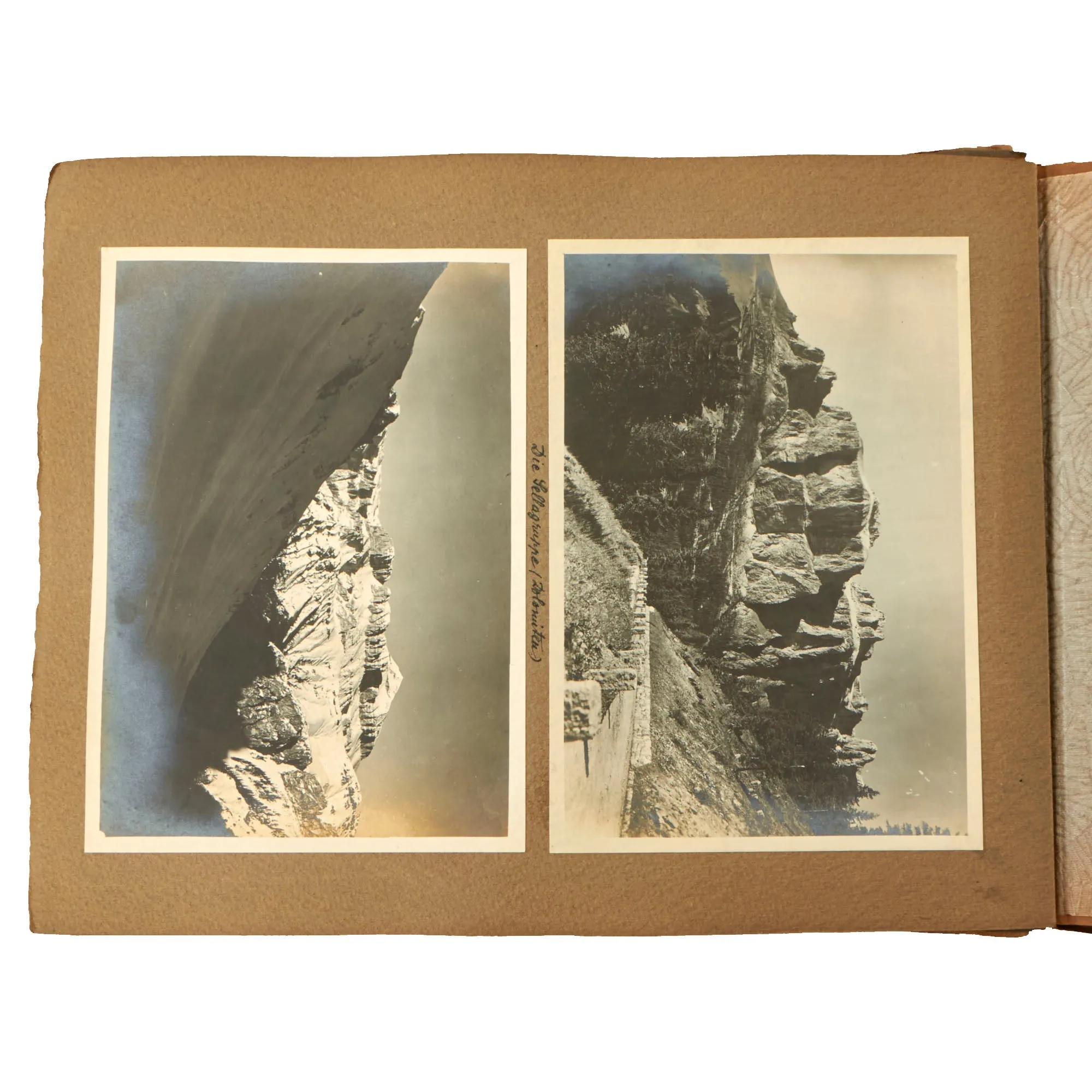 Original Austro-Hungarian WWI Exemplary Photo Album with Alpine Photographs and Extensive Handwritten Notes/Annotations and Service History - 209 Photos Total