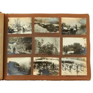 Original Austro-Hungarian WWI Exemplary Photo Album with Alpine Photographs and Extensive Handwritten Notes/Annotations and Service History - 209 Photos Total