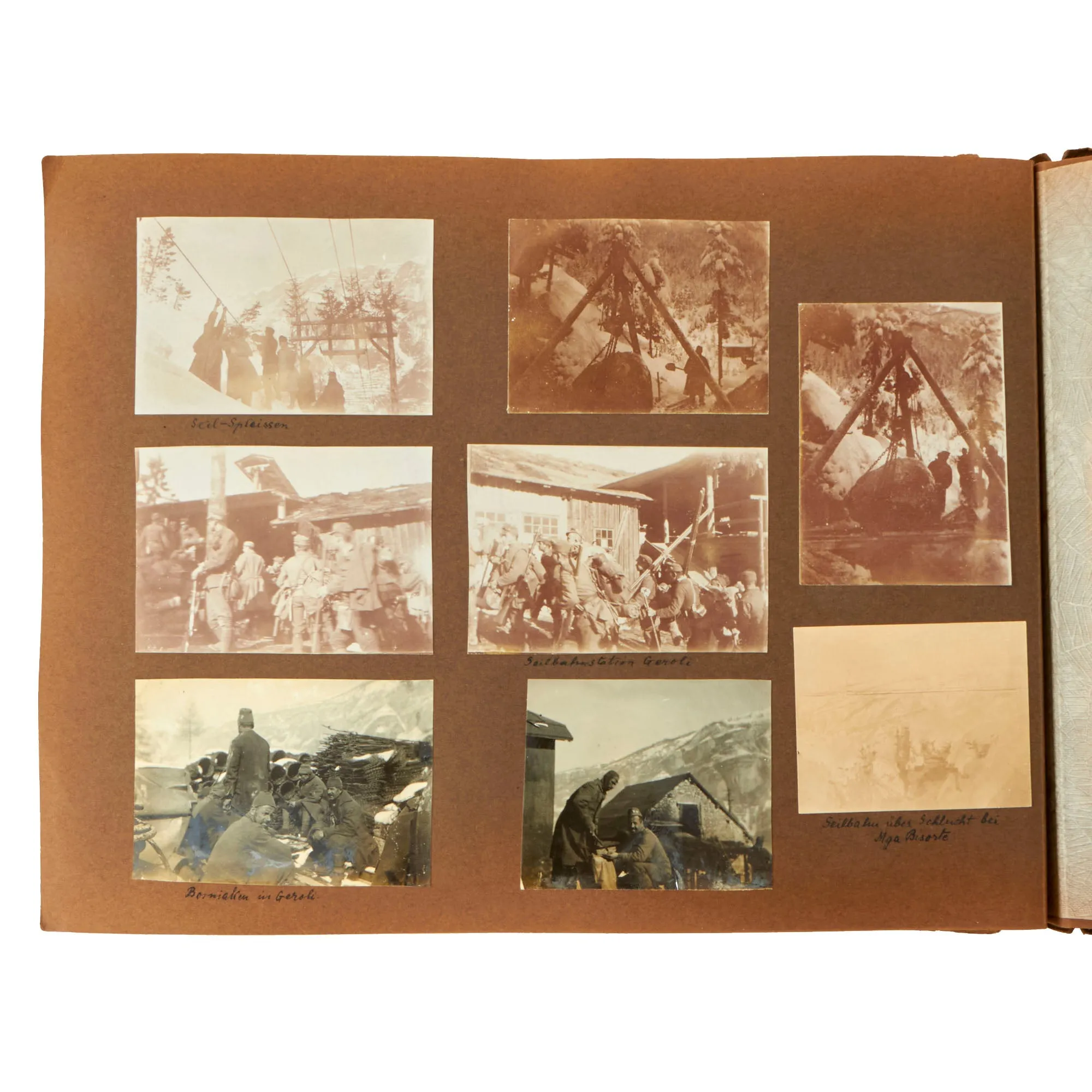 Original Austro-Hungarian WWI Exemplary Photo Album with Alpine Photographs and Extensive Handwritten Notes/Annotations and Service History - 209 Photos Total