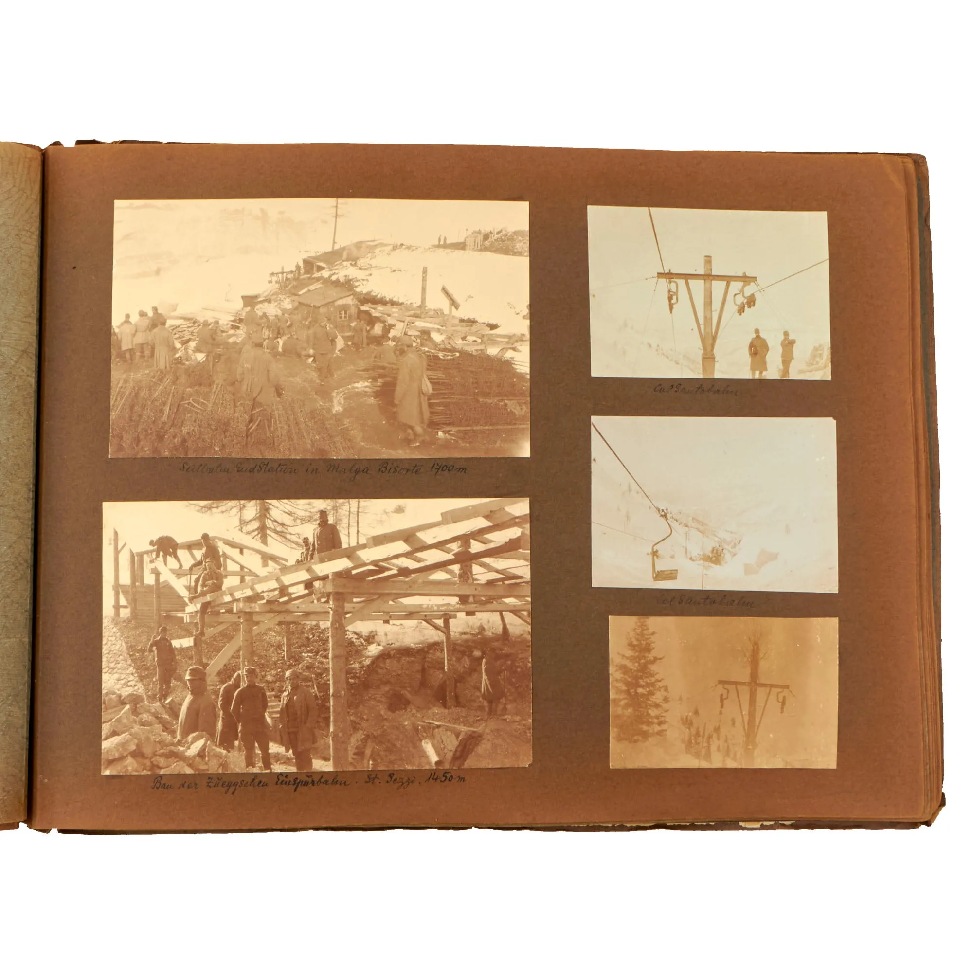 Original Austro-Hungarian WWI Exemplary Photo Album with Alpine Photographs and Extensive Handwritten Notes/Annotations and Service History - 209 Photos Total