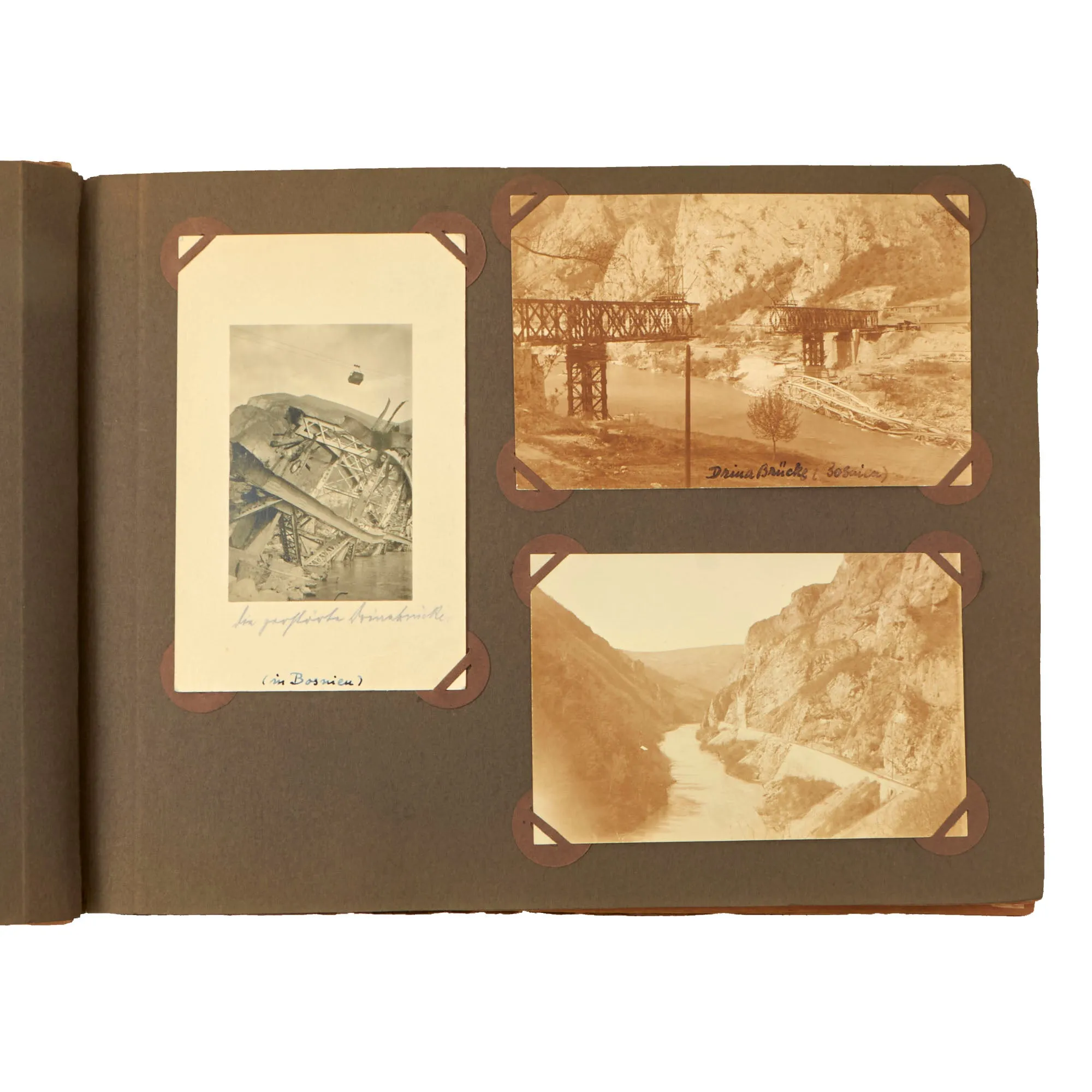 Original Austro-Hungarian WWI Exemplary Photo Album with Alpine Photographs and Extensive Handwritten Notes/Annotations and Service History - 209 Photos Total