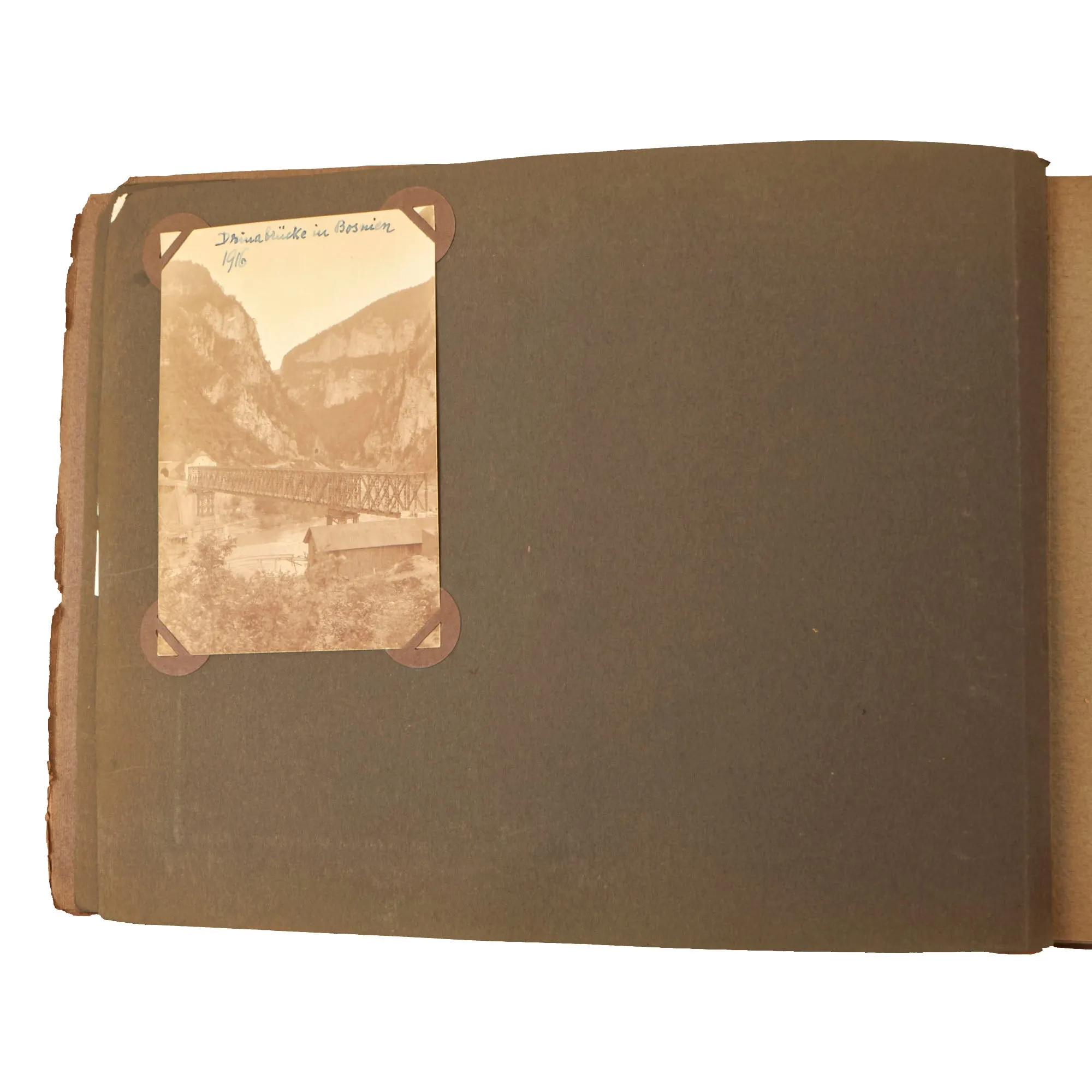 Original Austro-Hungarian WWI Exemplary Photo Album with Alpine Photographs and Extensive Handwritten Notes/Annotations and Service History - 209 Photos Total