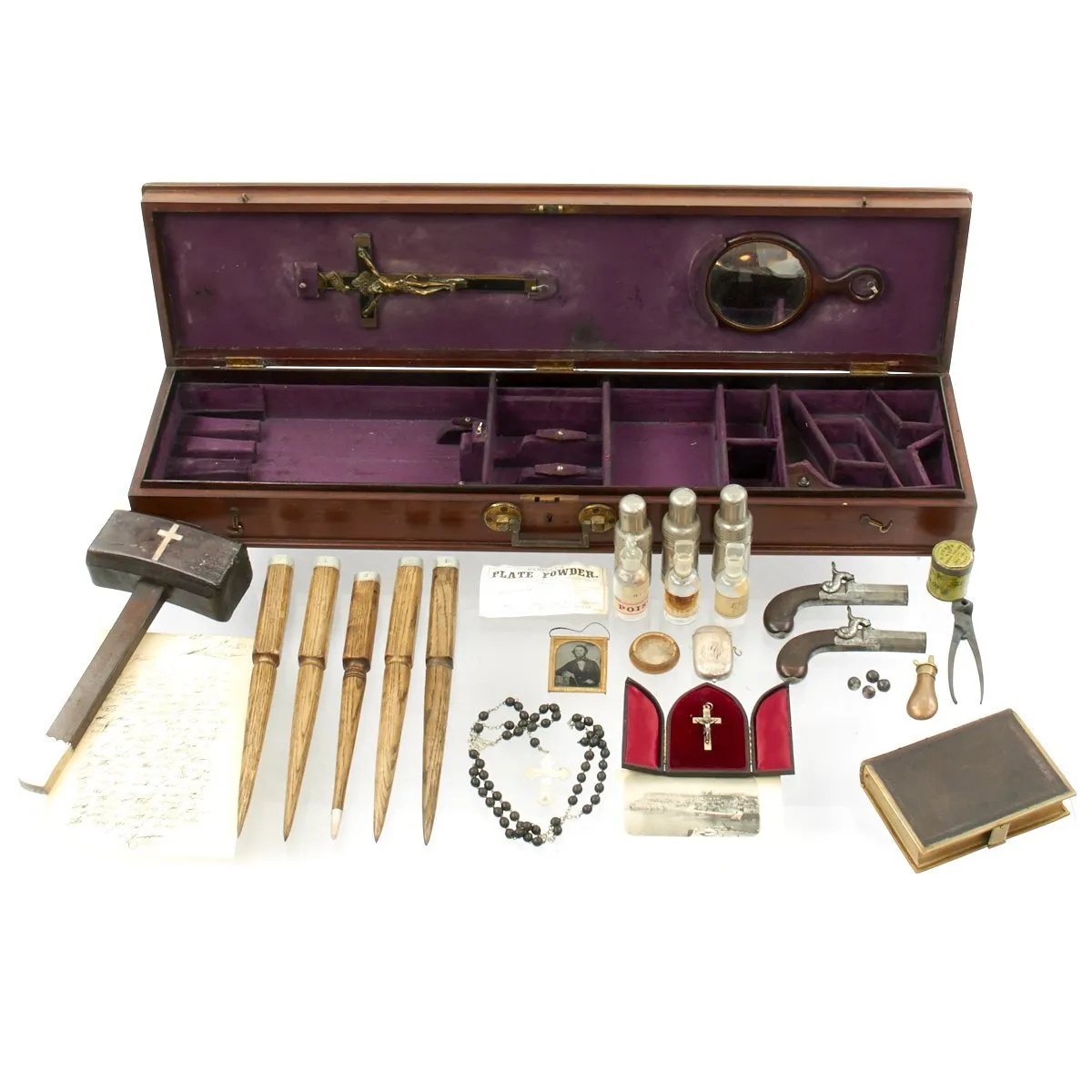 Original Victorian Era Cased Vampire Defense Set of Sir Philip Burne-Jones - Circa 1890