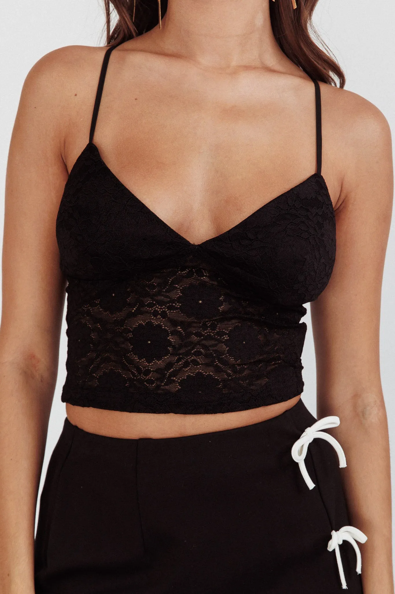 Patrina Lace Cami Top Black