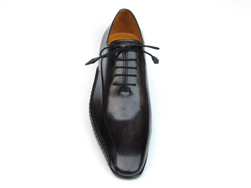 Paul Parkman Black Leather Oxfords - Side Handsewn Leather Upper And Leather Sole