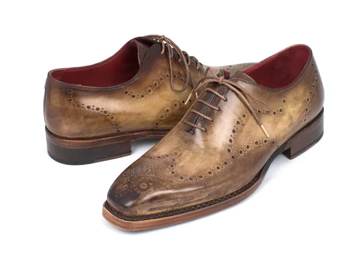 Paul Parkman Goodyear Welted Men's Wingtip Oxfords Antique Olive