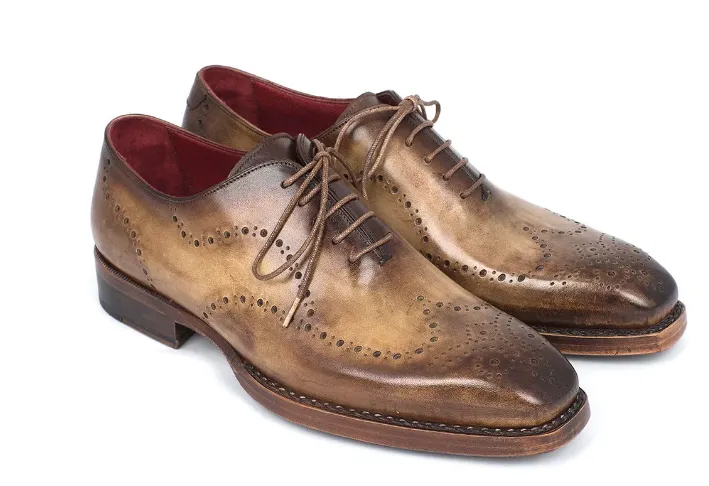 Paul Parkman Goodyear Welted Men's Wingtip Oxfords Antique Olive