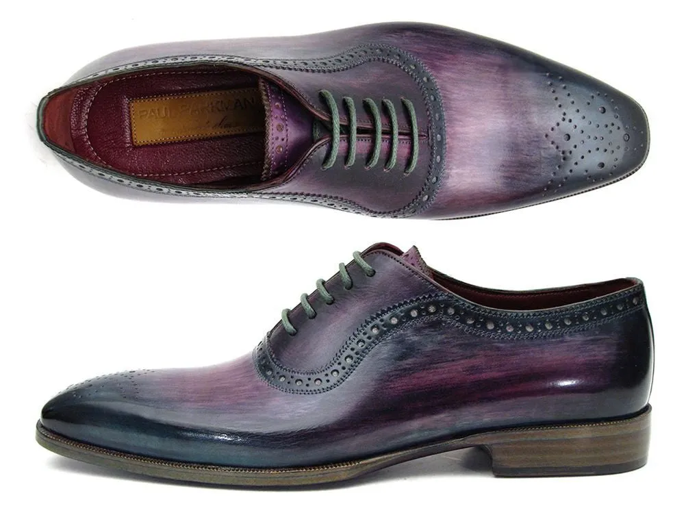 Paul Parkman Men's Purple & Navy Medallion Toe Oxfords